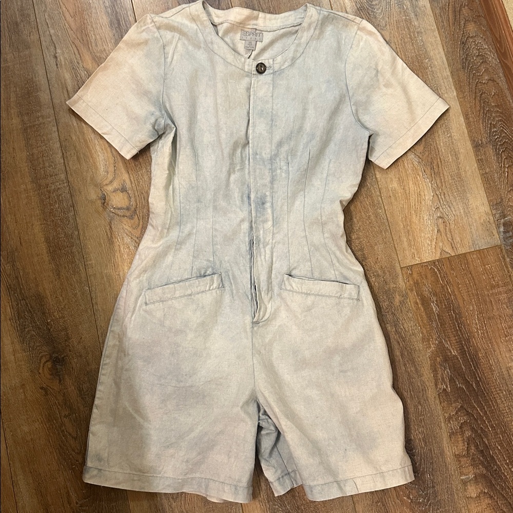 Esprit Vintage washed romper size 5/6 women junior shorts sateen cotton blend
